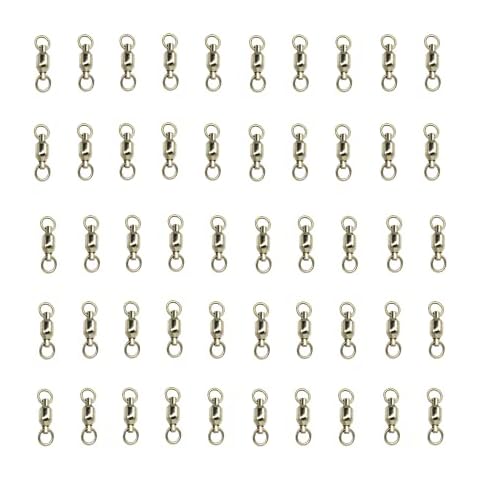 LONG XIN SERIES 50 Pcs Ball Bearing Swivels Copper Stainless High Strength Bearing Swivels Fishing Barrel Ball Fishing Swivel Freshwater Saltwater Connector Accessories Cover