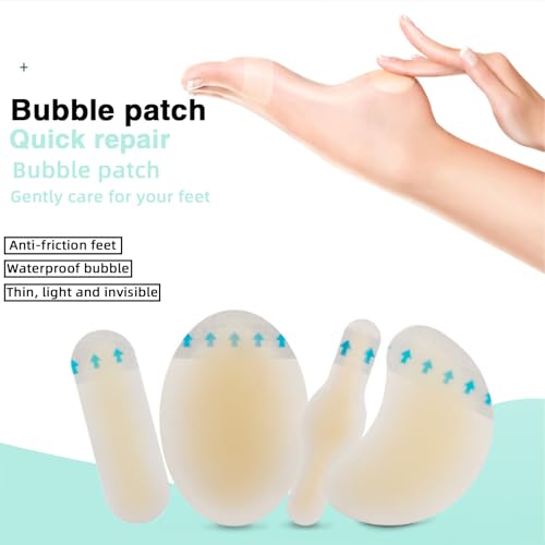 Image of Hydrocolloid Blister Bandages for Feet, PARWART 34 Pcs Variety Pack Waterproof Moleskin for Blisters Used for Blister Prevention and Healing, for Toe Heel Foot Hands Feet, No Foreign Body Sensation