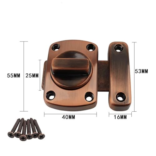 Serrure de sécurité grand format pour porte de WC en bronze rouge rustique - 3