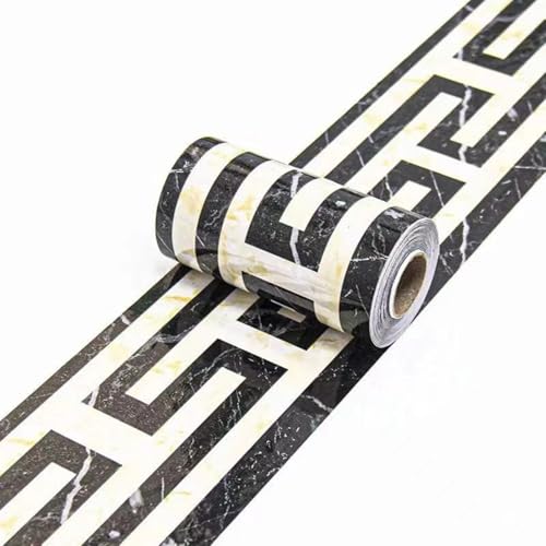 VisitRyl Cenefas Adhesivas para Cocina Baño Decorativas Mármol negro Wanzi 10cm X 500cm Fácil Aplicación Resistente Agua