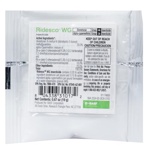 Image of BASF Ridesco WG Rapid Response Insecticide, Two Powerful Active Ingredient Quick Release Insect Killer for Indoor or Outdoor Applications, 19 Gram Single Use Sachet