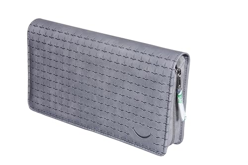 Image of Sukeshcraft Multiple Cheque Book Holder | Original PU Holds Upto 8 Cheque Books, CloudGrey