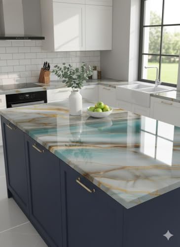 Image of VKR Premium Removable Self Adhesive Wallpaper Roll | Waterproof Peel & Stick Vinyl Sheet for Kitchen Countertops, Cabinets, Tables & Home Furniture Decor(Sky Gold, Pack of 1)