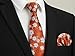 Enlision Burnt Orange Mens Ties and Pocket Square Cufflinks Set Formal Woven Floral Mens Necktie Handkerchief for Wedding