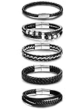 leder edelstahl armband 【Komfortable Grösse】: Die Größe dieses Herrenarmbandes beträgt 8,5 Zoll (21,5 cm)/8,8 Zoll (22,5 cm), die Breite des Lederarmbands: 6 mm/12 mm. Wenn Sie nicht wissen, wie man es trägt, sehen Sie sich bitte unsere Abbildung zur Tragemethode an.