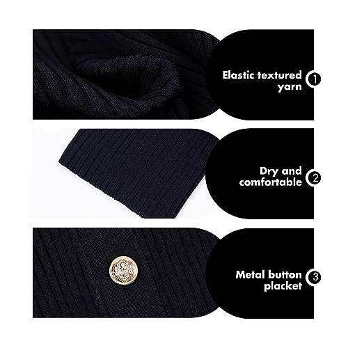 Image of ASSUAL Women Short Sleeve Polo Sweater Lightweight Casual Button Down Cardigan Knit Top
