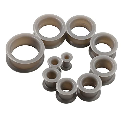 Par de Túnis de Olhal de Silicone Cinza 1-1140.6 cm (42 mm) Alargadores de Orelha Duplos Alargadores