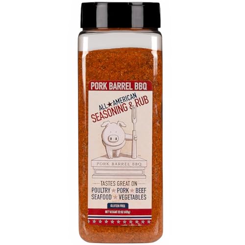 Best BBQ Rubs Pork Barrel BBQ All-Purpose BBQ Seasoning & Rub | Sugar-Free, Gluten-Free, MSG-Free | All American BBQ Seasoning for Chicken, Beef & Pork – 22oz Jar