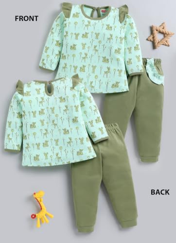 Image of LuvLap Baby Girls Regular Fit 100% Cotton Half Sleeves Girls Top CoSet Pack of 3