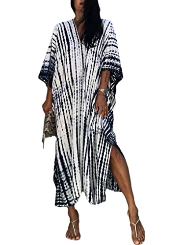 Image of Kaftan Dresses for Women Plus Size Summer Beach Dress with Print and Swim Cover Ups