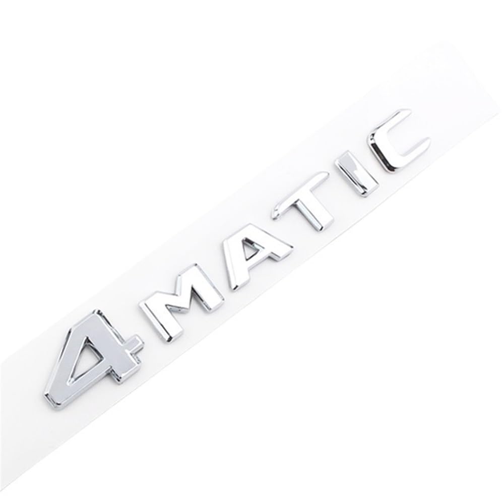 YTQMoreBNZ YYDStes Black Chrome 4 Matic Logo Letters Car Trunk Badge Compatible With Mercedes Benz GLC 250 GLK 220 ML 320 4matic