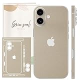 Anvis iPhone16 スキンシール くすみカラー 無地 シンプル 背面 側面 セット 分割式 iPhoneシール 互換品 保護 スマホシール 着せ替え ケース おしゃれ かわいい (グレージュ, iPhone16)