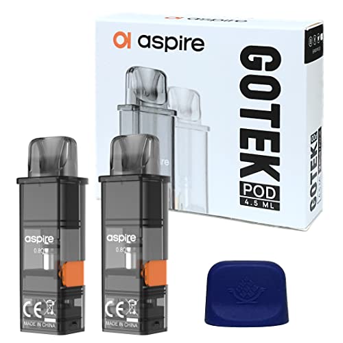Aspire GOTEK X/S 交換用 カートリッジ 1箱(2個入り) &シリコンキャップセット (ブルー)