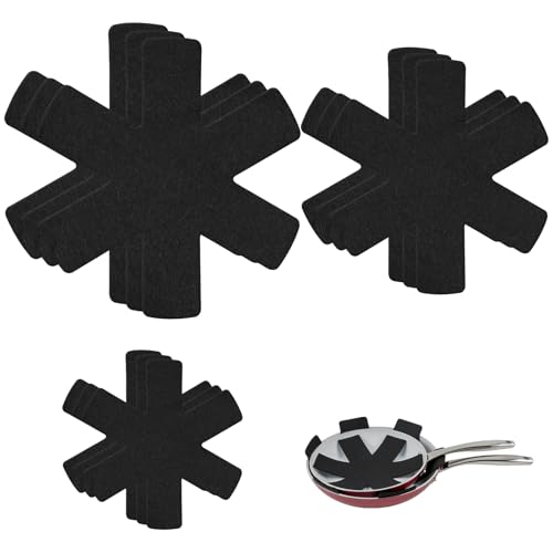 Yuaerbuo 9 PCS Protection Poele et Casserole, Protege Casserole et Poele, Protège-Poêles en Feutre, Protege Poele Feutrine Protection, Coussinets...