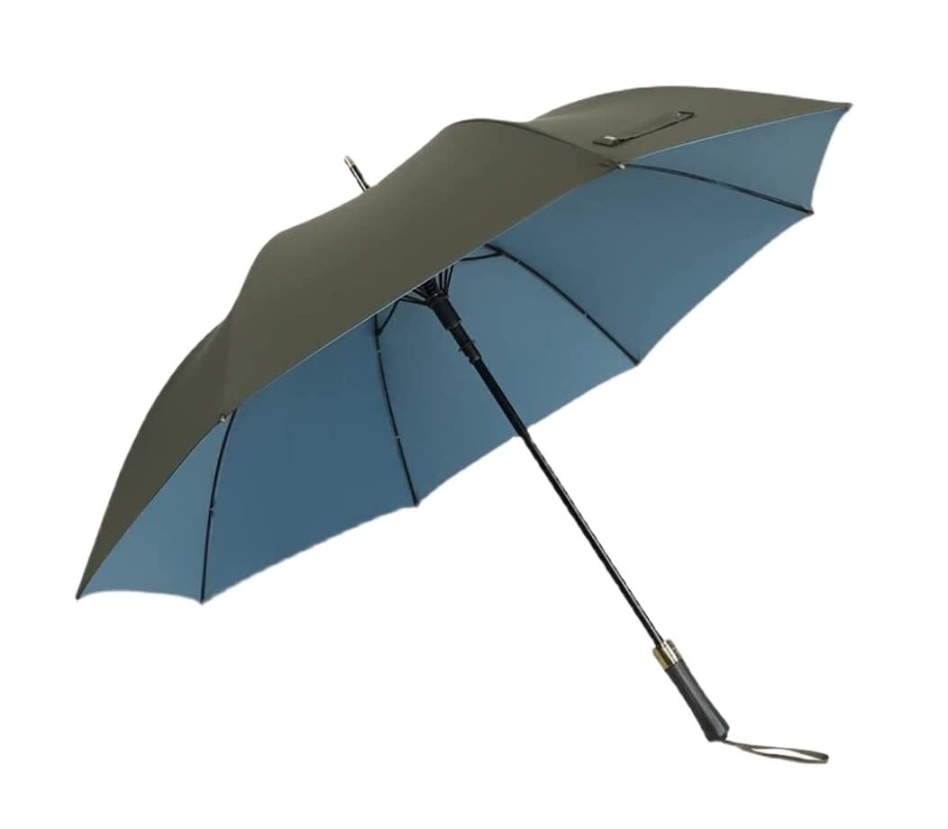 Parasolem Parasol Duży Długi Parasol Męski Biznes Dwuwarstwowy Parasol Wiatroszczelny Deszcz Kobiety Skórzany Pokrowiec Parasol Golfowy Na Zewnątrz Parasol Wiatroszczelny (Color : B)