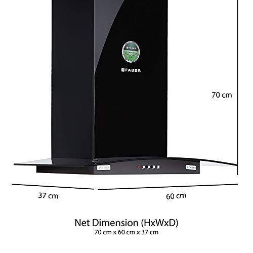 Compare Faber 60 Cm 1000 M3/Hr Chimney (Hood Pretty Plus 60, 1 Baffle