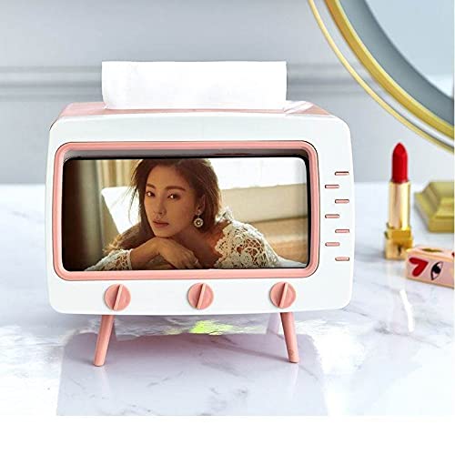 Boîte à Mouchoirs TV, Distributeur De Papier De Bureau, Boîte De Rangement Pour Serviettes, Boîte De Rangement Avec Support De Téléphone (couleur