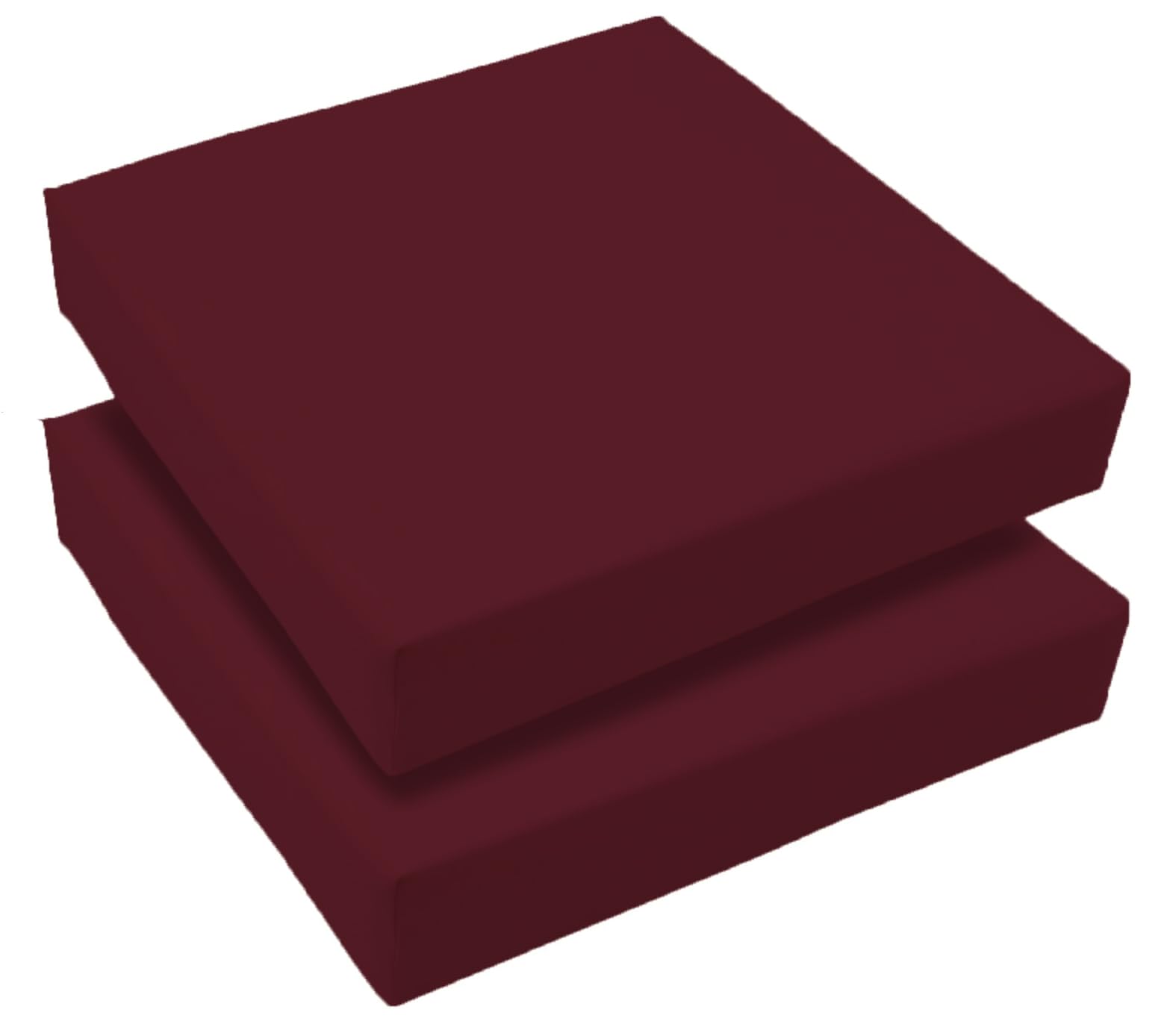 Set of 2 Outdoor Waterproof Chair Cushion Seat Pads Rattan Garden Furniture Seat Cushions For Patio, Garden, Office, Coffee Shop, Dining Room Removable Fabric Zipper Cover (Burgundy, 45X45X7cm) — image 1