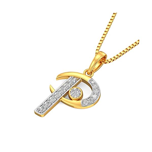 Joyalukkas Pride Diamond Collection 18k yellow gold Alphabet P Pendant - Image 5