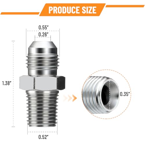 Image of 10 Pack Hydraulic Hose Adapter Fittings: 3 /8 inch JIC 37 Male x 1 /4 inch NPT Male, Straight Tube Connectors with Protection Cover