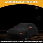 Car Cover Waterproof All Weather Sun Rain Protection Full Exterior Cover for Tesla Model 3 Black with Left Side Zippers