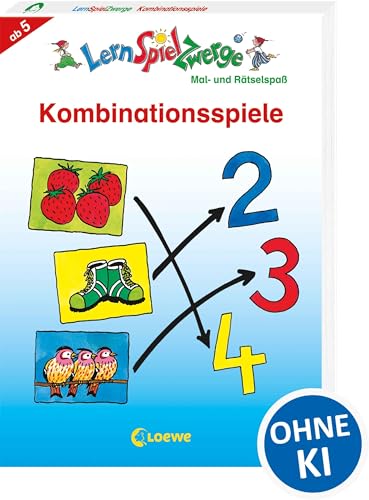 Kombinationsspiele: Mal- und Rätselspaß (LernSpielZwerge - Mal- und Rätselblocks): Vorschulblock mit Rätseln und Übungen ab 5 Jahre