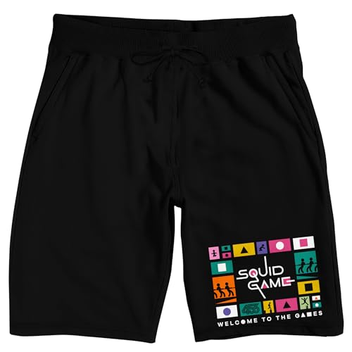 Squid Game Flags Adult Black Sleep Pajama Shorts
