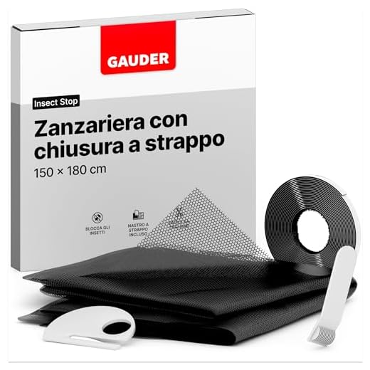 GAUDER Zanzariera Finestra (150 x 180 cm | nero) in Poliestere | Zanzariera per Finestre | Rete per Zanzariera Adesiva | Zanzariera Adattabile