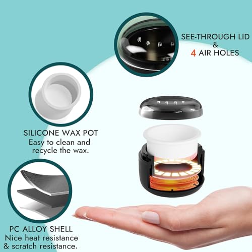 Image of FONESO Men Nose Ear Hair Removal Wax Kit, Professional Home Wax Warmer with Silicone Bowl, 100g Wax Beads and 10 Applicator Sticks, Fast Heat Nose Wax Kit for Men & Women