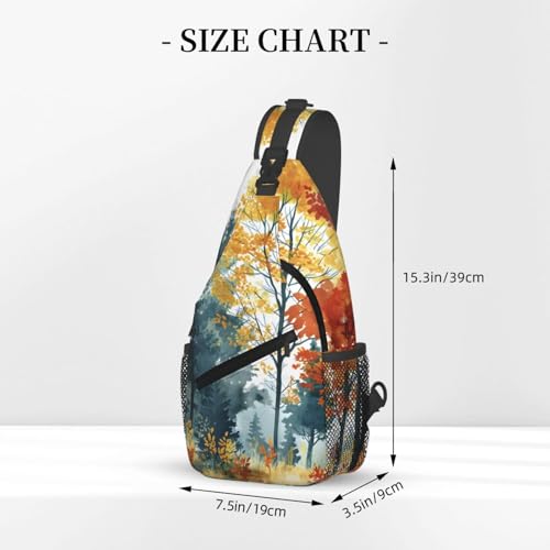 Bolso tipo bandolera patrón árboles para mujeres y hombres miniatura 3