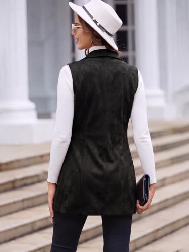 Image of IDEALSANXUN Plaid Vest for Women Fall Winter Sleeveless Blazer Jackets