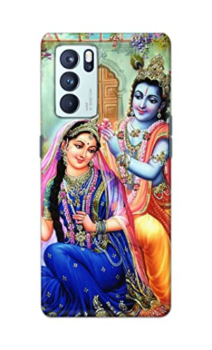 Image of Printed Hard Back Cover Case for Oppo Reno6 Pro 5G Back Cover (Radha Krishna) -1803