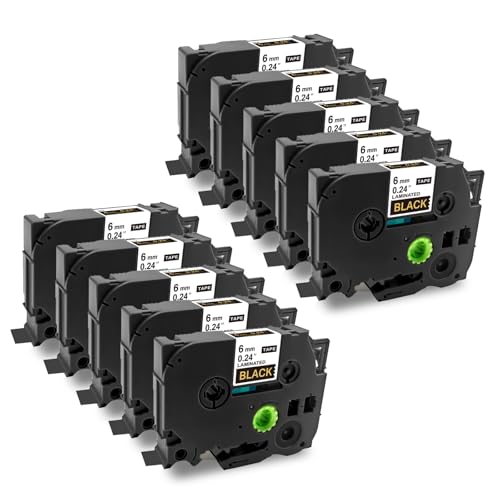 Sluxjet �݊� �s�[�^�b�` �e�[�v 6mm�� ���n������ TZe-314 Tz-314 �e�v�� �u���U�[�H�� �s�[�^�b�`�L���[�u P-touch �ėp �e�[�v�J�[�g���b�W ����8m P�^�b�` �@��Ή� PT-P710BT PT-2500PC 10�Z