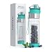 Infusion Pro Water Infuser - 24 oz Fruit Infuser Water Bottle | Infused Water Bottle bpa Free with Bottom Infusing Design | Flip Top Locking Spout with Neoprene Insulated Sleeve & Strainer