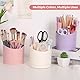 SKYDUE Schreibtisch Organizer, 360 Grad Stiftehalter Drehbar, Stifte Organizer Mit Fächern, Stiftehalter Schreibtisch Für Büro, Schule, Zuhause(Weiß)
