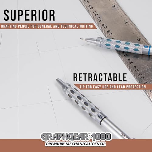 Image of Pentel 0.3 MM Mechanical Drafting Pencil (PG1013) Metal Clip With Retractable Mechanism Dual Metal & Rubber Grip | Pack Of 1 Silver & Brown