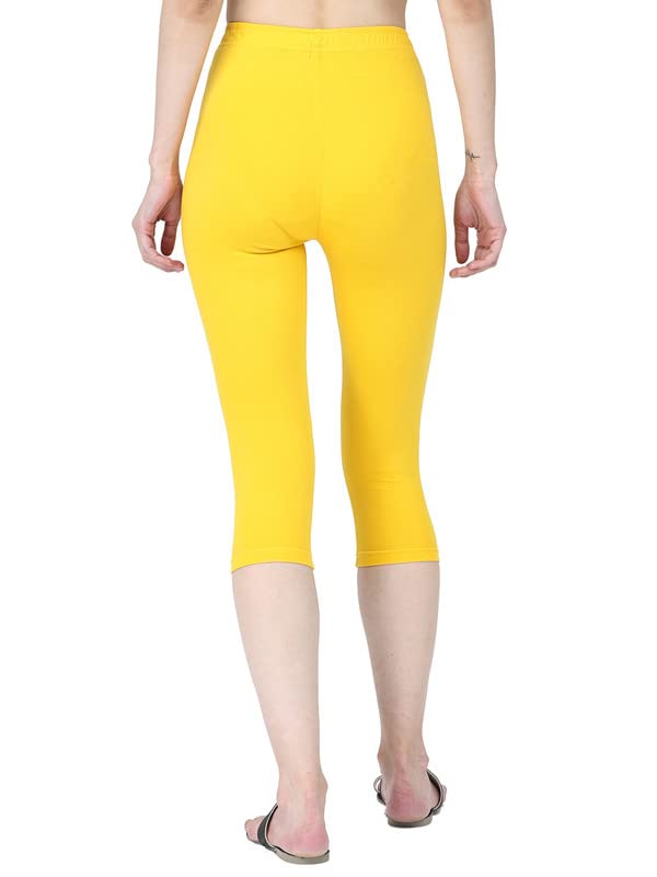 Image of Robinbosky Premium Stretchable Cotton Capri Legging for Women | Suitable for Formal wear & Casual wear | High-End Elastic Makes. The Leggings Squat Proof and Durable for Travel, Yoga, & Workout.