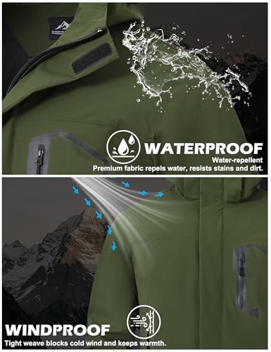 Image of Zoofly Mens Hiking Jacket Waterproof with Hood Lightweight Windbreaker for Outdoor Travel