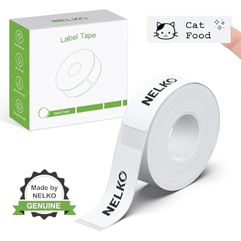 NELKO P21 Label Maker Tape, White, 180 Labels Cover