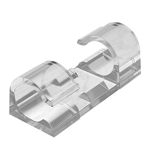 60 pcs Clips Câbles Adhésifs,Rangement de Câbles Fixation Auto Collant,Gestion de Câble Support Organiseur de Fils Electriques pour TV/Chargeur/Voiture/PC/Bureau/Maison, Transparent Cover