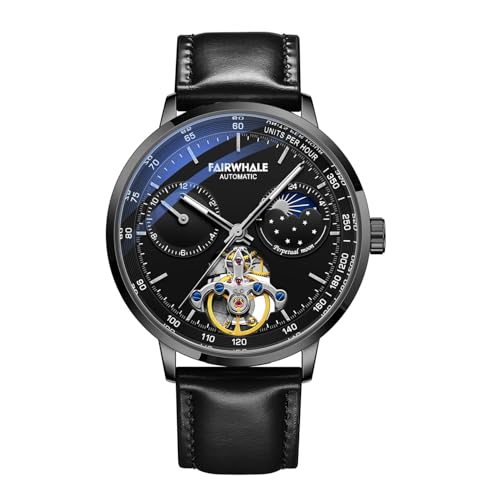 Image of WeCool Fairwhale Automatic Mechanical Watch for Men Luxury Skeleton Analog Men's Watch 50M Waterproof Luminous Unique Cool Wrist Watchs | Best Gift for Males