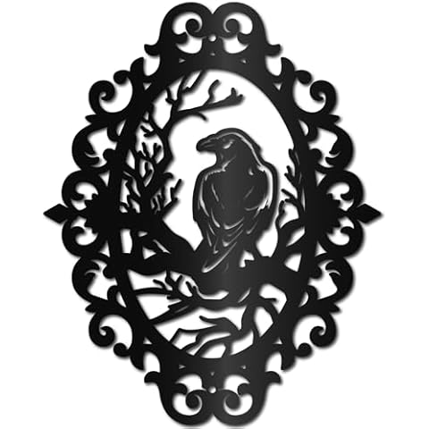 CREATCABIN Raven Metal Crow Wall Decor Cover