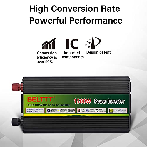 image for Anern Power Inverter 1500W Modified Sine Wave Car Inverter DC 12V to 2