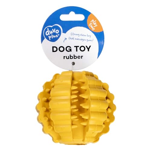 duvoplus Hundespielzeug Ball Griplay Dental Rippe (Gelb)