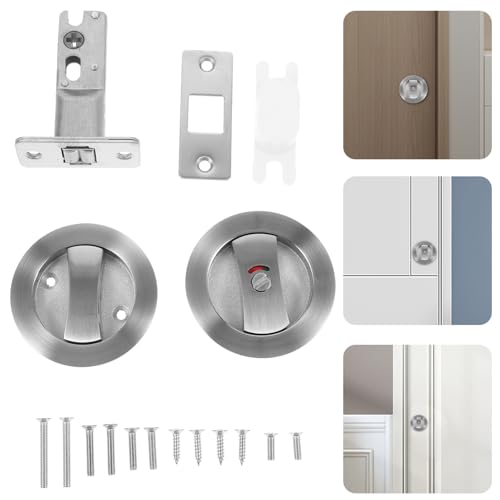 jojofuny Cerradura para puerta corrediza corrediza Hardware para puerta interior de privacidad para fácil instalación y elegante diseño miniatura 6