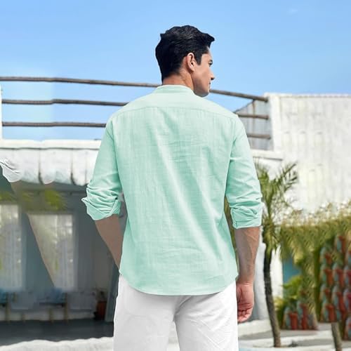 Image of Beige Color Cotton Blend Mandarin Neck Short Kurta Straight Kurta for Men (S)