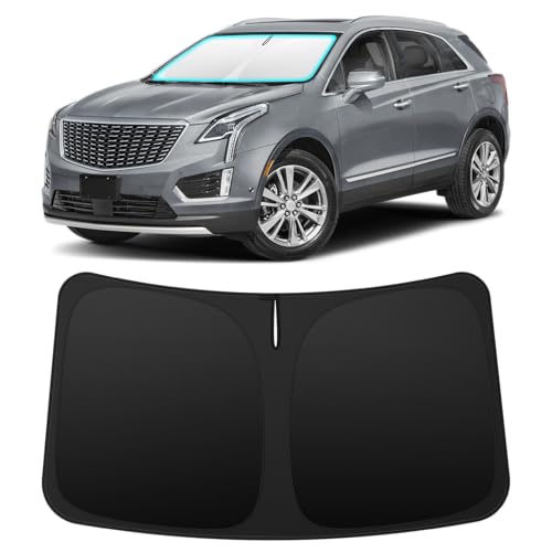 Image of INSAUTO Custom Fit Windshield Sun Shade for Cadillac XT5 2017-2026 | Foldable Front Window Sunshade Car Accessories, UV & Heat Reflector, Keeps Interior Cool, Includes Storage Bag