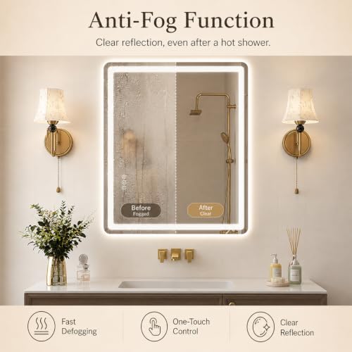 Image of 24x36 LED Lighted Bathroom Mirror for Vanity