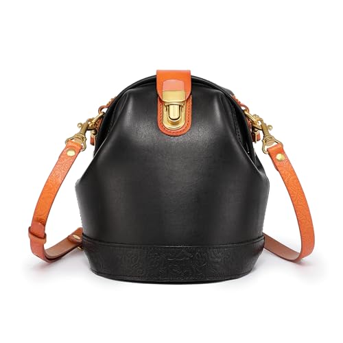 Image of OLD TREND Doctor Bucket Crossbody Handbag | Luxurious and Versatile Bag for Women | Genuine Cowhide Leather