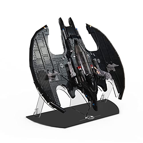 Acrylic Display Stand for Lego 76161 DC Batman 1989 Batwing Building Block Model,Transparent Clear Display Holder,Vertical Durable Stable Display Bracket (Stand Only, No Bricks)